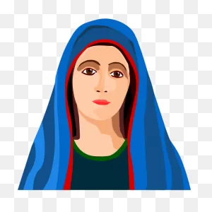 Blessed Virgin Mary Portrait Vector Image | Free PNG-WebP