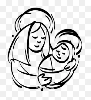 Mother Mary With Baby Jesus Royalty Free Vector Clip Art ClipartFlare.com 