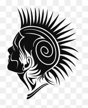 Side Drawing Mohawk Picture Transparent - Punk Vector Clipart ClipartFlare.com 