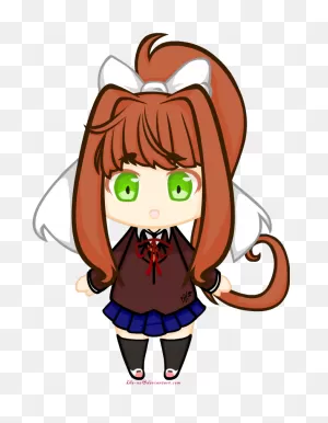 Just Monika Chibi [[ Ddlc ]] ( Full Body ) By Kha-Na On 