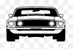 1969 Ford Mustang Front View Vinyl Decal Muscle Car – Decals Hut