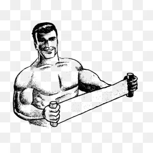Vector Clip Art Of Muscle Man Doing Stretch Exercise | Free PNG-WebP