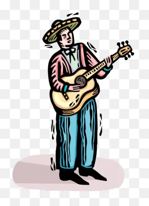 Vector Illustration Of Mexican Musician With Sombrero Clipart ClipartFlare.com 