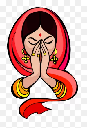 Free Indian Woman Praying Clip Art Image From Free - Namaste ClipartFlare.com 