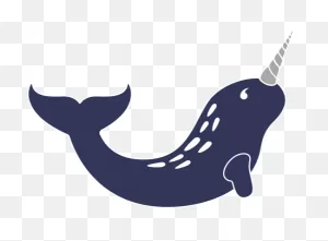 Large Narwhal Silhouette Vector Image | Free PNG-WebP