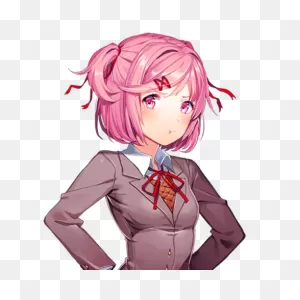 Hd Natsuki Jump Chibi Ddlc Png Chibi Natsuki - Doki Doki ClipartFlare.com 