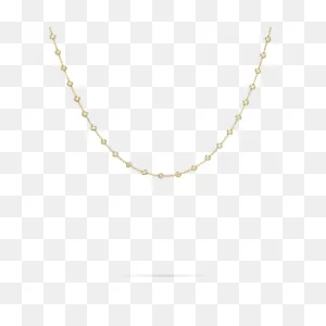 Mini Round Stone Chain Necklace