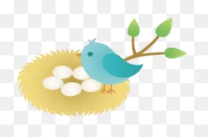Blue Bird With Nest Of Eggs - Free Clip Art | Free Clip Art, Cute ClipartFlare.com 