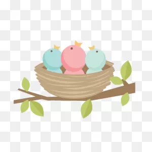 Download Hd Nest Clipart Cute - Bird Nest Clipart Png Transparent ClipartFlare.com 