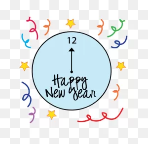 Download Happy New Year Coloring Pages - New Year Clock Clipart ClipartFlare.com 