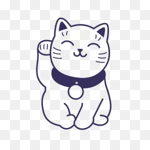 Maneki Neko Stroke Transparent Png & PNG-WebP Vector