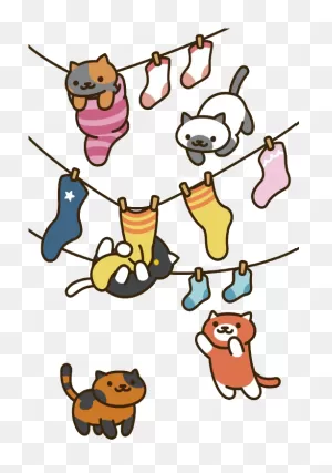 Neko Nekoatsume Cat Cute Kawaii Sock - Transparent Neko Atsume ClipartFlare.com 