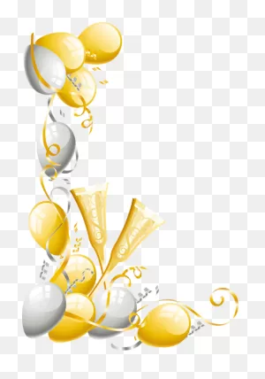 Clip Art - New Year Corner Border - (560X800) Png Clipart Download