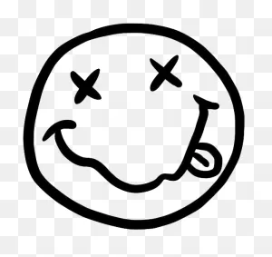 Nirvana, Music, And Transparent Image - Nirvana Smiley Face Black ClipartFlare.com 