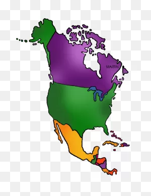 North America Clip Art By Phillip Martin, North America Map