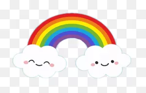 Nubes Sticker - Rainbow With Cloud Clipart - Png Download - Full ClipartFlare.com 