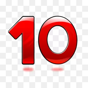 Vector Image Of Glossy Number Ten | Free PNG-WebP