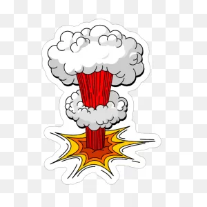 Atom Bomb Comic Sticker