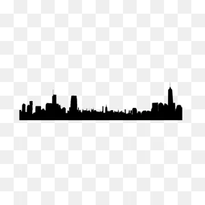 New York City Cityscape Skyline Panorama Silhouette | Free PNG-WebP