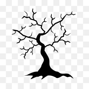 Thin Oak Tree Without Leaves Sticker