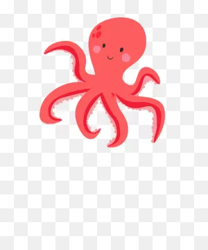 Cartoon Octopus Cute Octopus Graphic Octopus Clipart Greeting Card