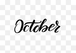 Brush Lettering October Transparent - ClipartFlare