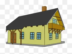 Old House Clipart Sloping Roof House - House Clip Art - (640X480 ClipartFlare.com 