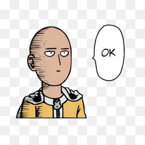 One Punch Man - Saitama Ok Color Transparent Png - Stickpng