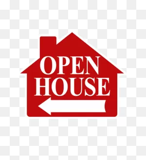 House Shape Red Open House No Frm