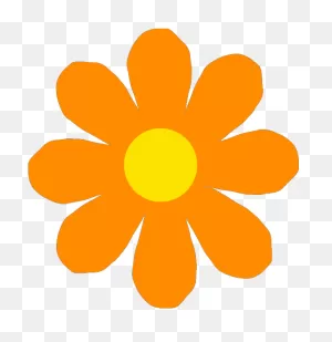 Flower Clipart Name - Cute Orange Flower Clipart - Png Download ClipartFlare.com 