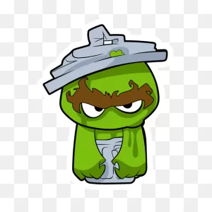 Cartoon Angry Oscar The Grouch Sticker - Sticker Mania