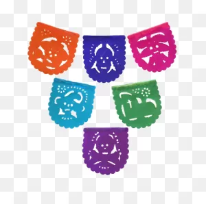 Mini Muertos Papel Picado, Oval. S/12 | Papel Picado Banners, Assorted