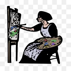 Female Painter Colour | Free PNG-WebP