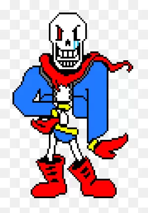 Undertale Sprite Pixel Art - Disbelief Papyrus Colored Sprite ClipartFlare.com 