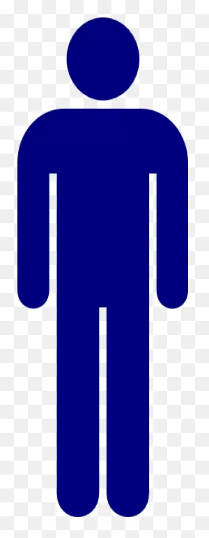 Person - Clipart - Outline - Blue Boys Bathroom Sign - (228X586 ClipartFlare.com 