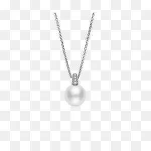 White South Sea Cultured Pearl And Pavé Diamond Pendant