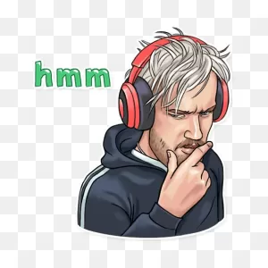Pewdiepie Hmm Sticker - Sticker Mania