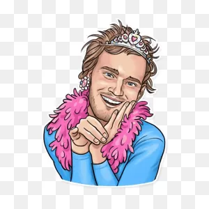 Pewdiepie Princess Sticker - Sticker Mania