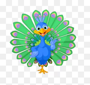 Cartoon Peacock Clipart Transparent - ClipartFlare