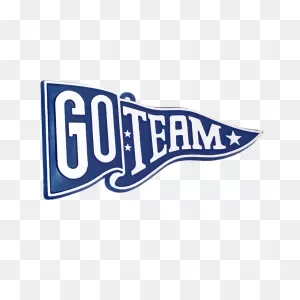 Go Team Pennant 3.25″ – Navy/white – 12 Pc. Pkg.