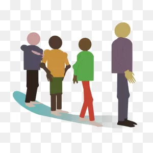 Image Of Different People Standing In Line | Free PNG-WebP