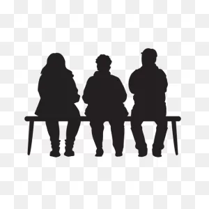 People Sitting On Bench Silhouette - Transparent Png & PNG-WebP Vector ClipartFlare.com 