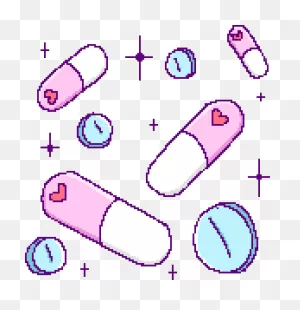 Pixel Pills Kawaii Pink Wicca Pretty Sparkles - Pixel Art Pills ClipartFlare.com 