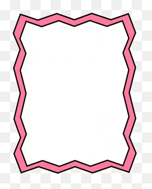 Full Page Pink Zig Zag Frame - Transparent Pink Page Border ClipartFlare.com 