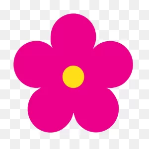 Printed Hot Pink Daisy Flower Magnet