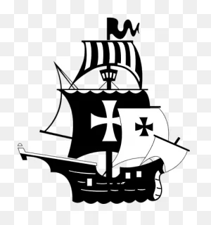 Pirate Ship Clipart Black And White Free - ClipartFlare