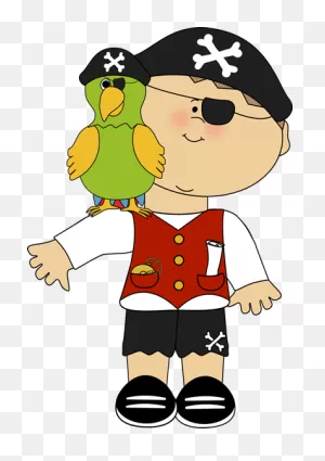 Pirate With A Parrot On His Shoulder - Cute Pirate Clip Art | Full ClipartFlare.com 