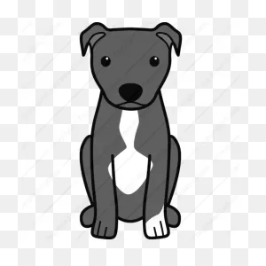 American Pitbull Terrier Natural Ears | Black Edition | Dog Breed ClipartFlare.com 