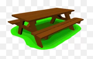 Picnic Area On Site - Picnic Table Top Clip Art - (733X465) Png ClipartFlare.com 