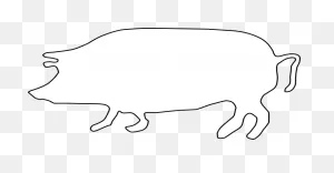White Pig Silhouette Png - (600X312) Png Clipart Download
